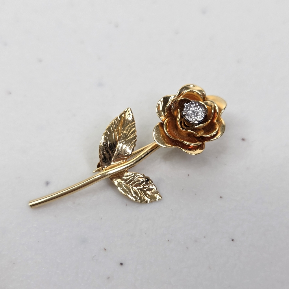 Danecraft 1/20 12kt Gold Filled Rose Brooch Pin Vintage